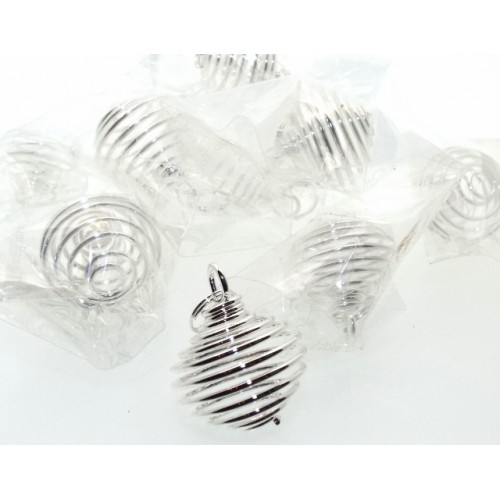 10x Silver Plated Large Spiral Cages for Crystals and Gemstones